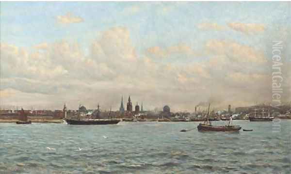 Liverpool from Egremont Oil Painting by F.A. Winkfield