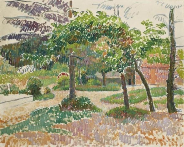 Jardin A Eragny Oil Painting by Camille Pissarro