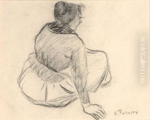 Femme Assise Oil Painting by Camille Pissarro