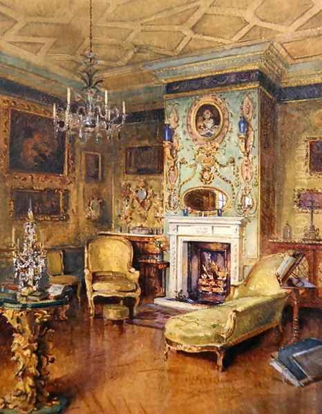 The Yellow Room, Holland House, London Oil Painting by Katherine Montagu Wyatt