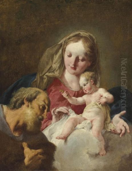 The Holy Family Oil Painting by Giovanni Battista Pittoni the younger