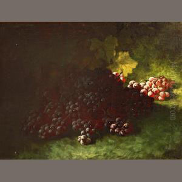 Red Grapes Oil Painting by Carducious Plantagenet Ream