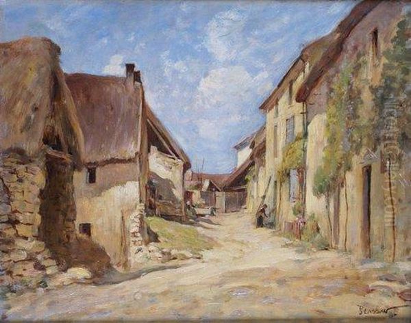 Rue De Village Oil Painting by Antoine Emile Plassan