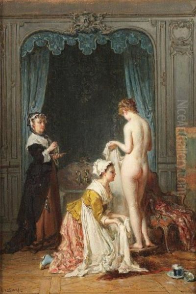 La Toilette Oil Painting by Antoine Emile Plassan