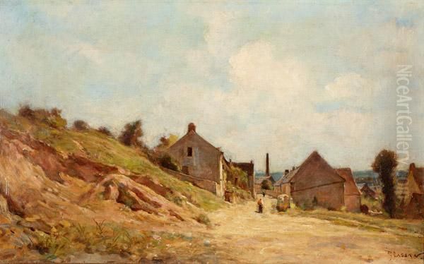 La Vieille Route A Angers Oil Painting by Antoine Emile Plassan