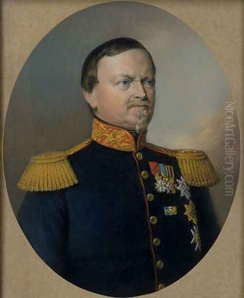 Carl Bernhard, Duke of Saxe-Weimar-Eisenach Oil Painting by Berthold Woltze