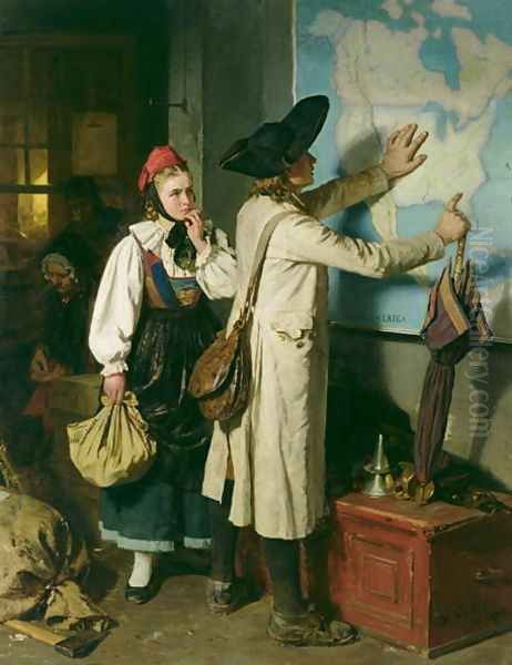 The Emigrants Oil Painting by Berthold Woltze