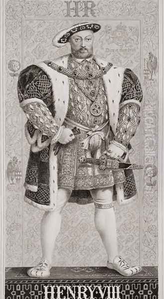 Henry VIII (1491-1547) from Illustrations of English and Scottish History Volume I Oil Painting by J.L. Williams