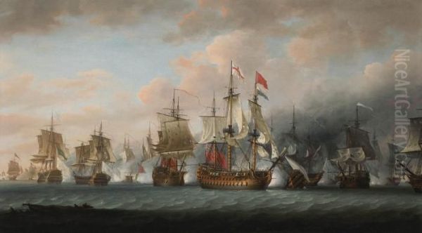 Admiral Rodney's Flagship Oil Painting by Nicholas Pocock