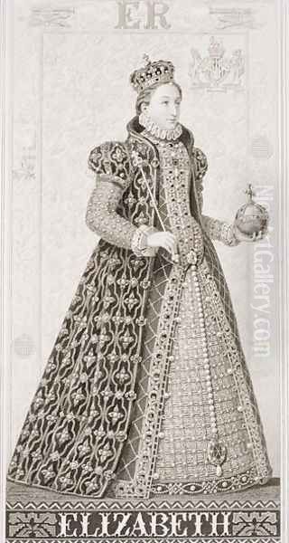 Queen Elizabeth I (1533-1603) from Illustrations of English and Scottish History Volume I Oil Painting by J.L. Williams