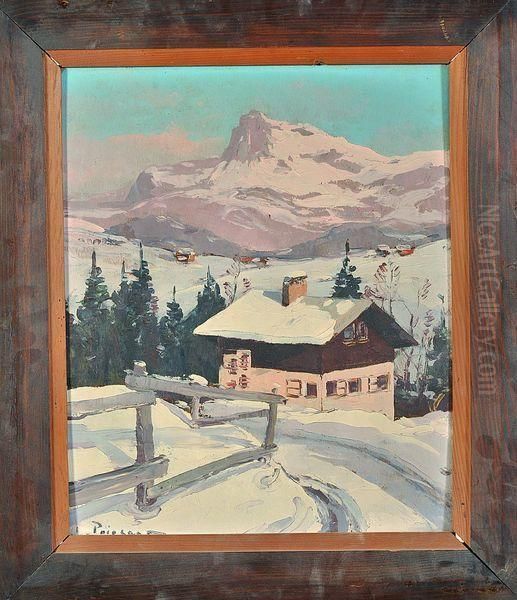 chalet Et Bergerie En Savoie Oil Painting by Lucien Poignant