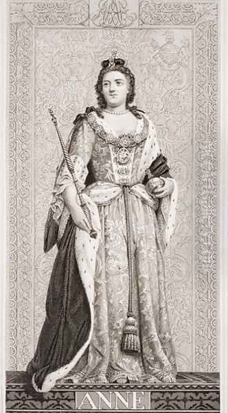 Queen Anne (1665-1714) from Illustrations of English and Scottish History Volume II Oil Painting by J.L. Williams