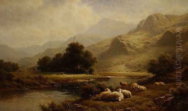 View on the Lledr, North Wales Oil Painting by Walter J. Watson