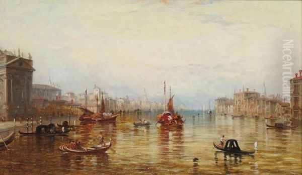 On The Grand Canal, Venice Oil Painting by Alfred Pollentine