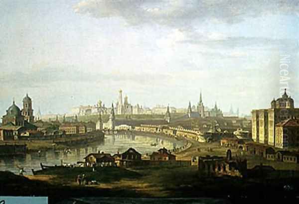 View of Moscow, 1819 Oil Painting by Maxim Nikiforovitsch Worobjeff