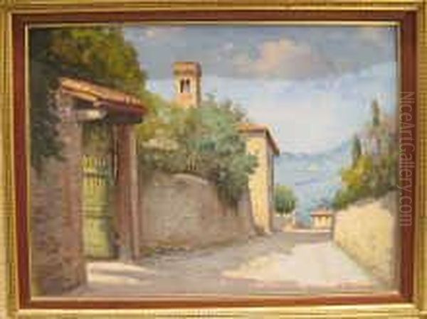 Via Dei Roccettini, San Domenico Oil Painting by Giovanni Ponticelli