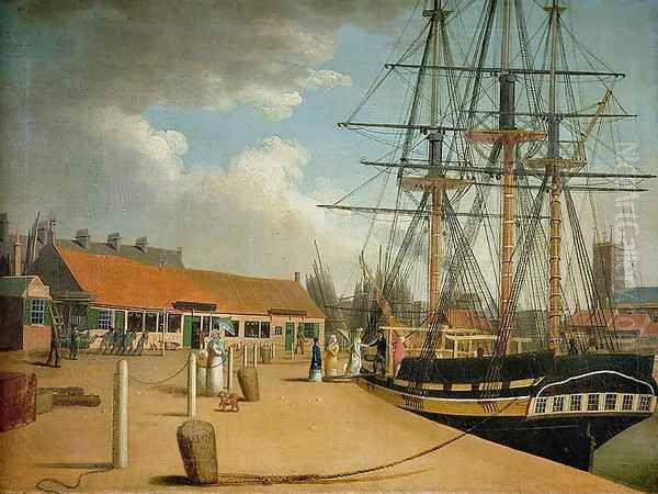 Westerdales Yard and the Wellington from the New Dock, c.1820 Oil Painting by Robert Willoughby