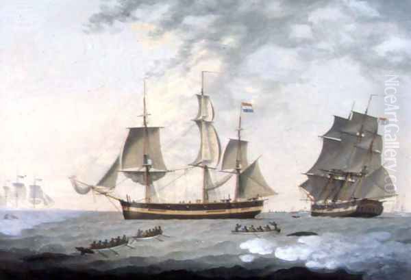 Whaling in the Arctic Oil Painting by Robert Willoughby