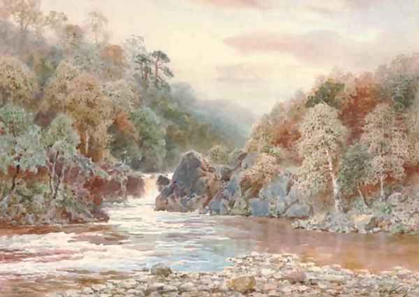 A serene fishing pool Oil Painting by Henry B. Wimbush