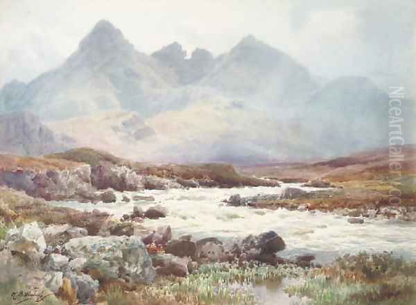 Sgurr nan Gillean, Isle of Skye Oil Painting by Henry B. Wimbush