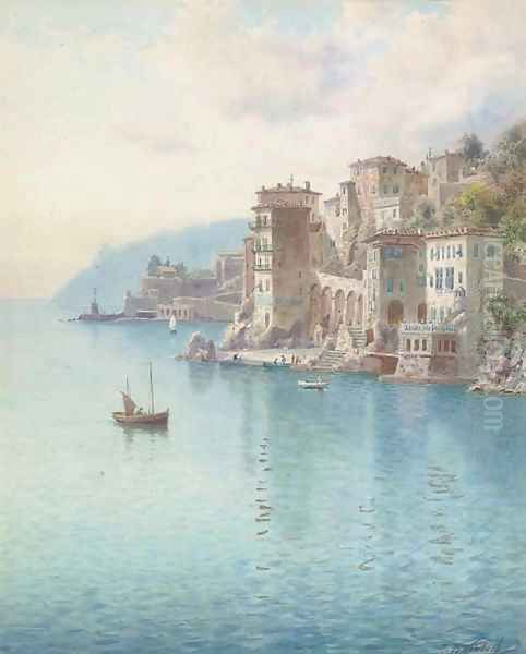 Villefranche, near Nice Oil Painting by Henry B. Wimbush