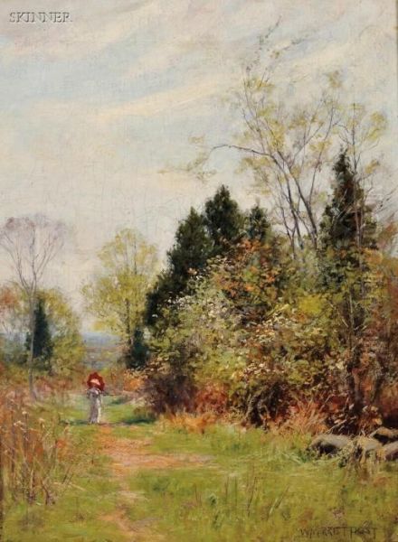 The Parasol Oil Painting by William Merritt Post