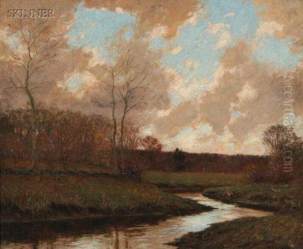 A Cloudy Day Oil Painting by William Merritt Post