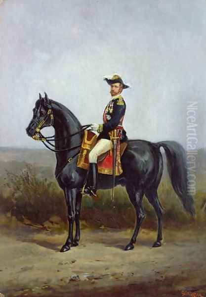 Equestrian Portrait of General George Ernest Boulanger (1837-91) Oil Painting by Daniel Alexander Williamson