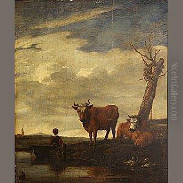 A Pastoral Scene Oil Painting by Paulus Potter