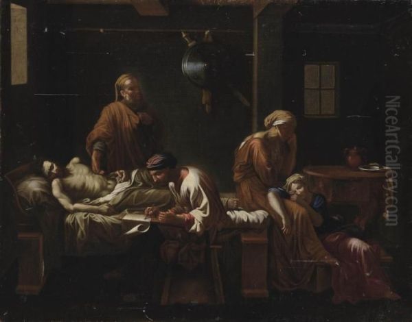 The Testament Of Eudamidas Oil Painting by Nicolas Poussin