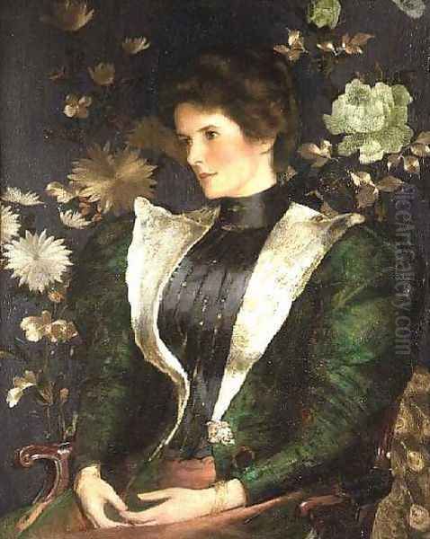 Portrait of Lady Sutherland Oil Painting by Edwin Arthur Ward