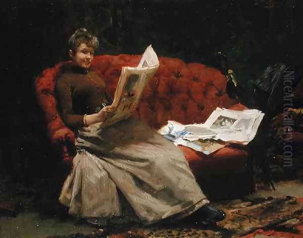 Lady Reading Oil Painting by Ernest Sigismund Witkamp