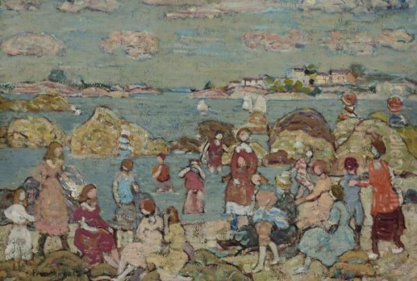 The Seashore Oil Painting by Maurice Brazil Prendergast