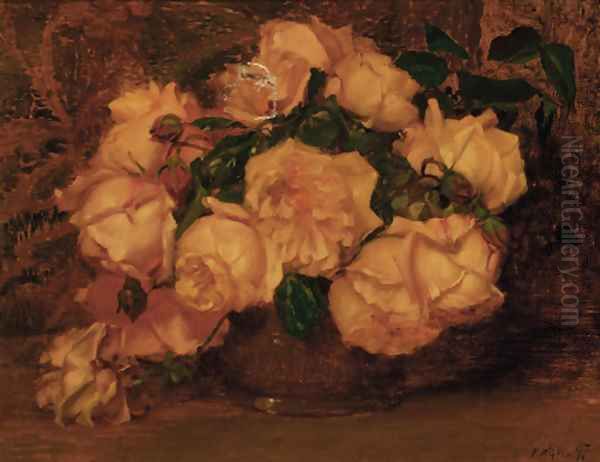 Pink roses Oil Painting by Peter MacGregor Wilson