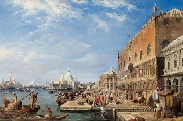 Pres Du Palais Des Doges A Venise Oil Painting by Edward Pritchett