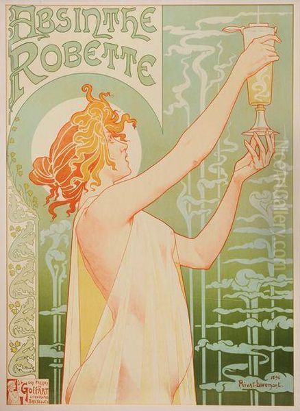 Absinthe Robette Oil Painting by Privat Livemont