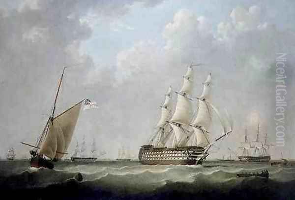 H.M.S. Britannia, 1847 Oil Painting by John of Hull Ward