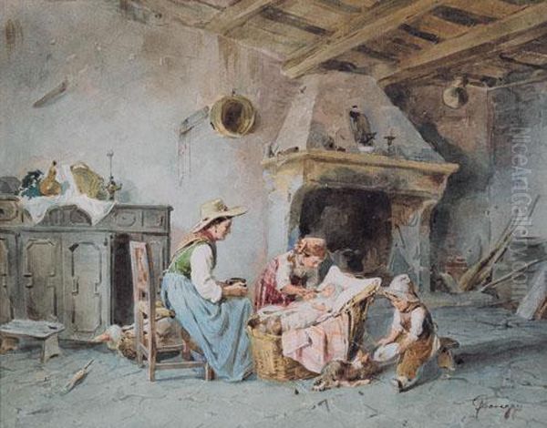 La Culla Oil Painting by Cesare Provaggi