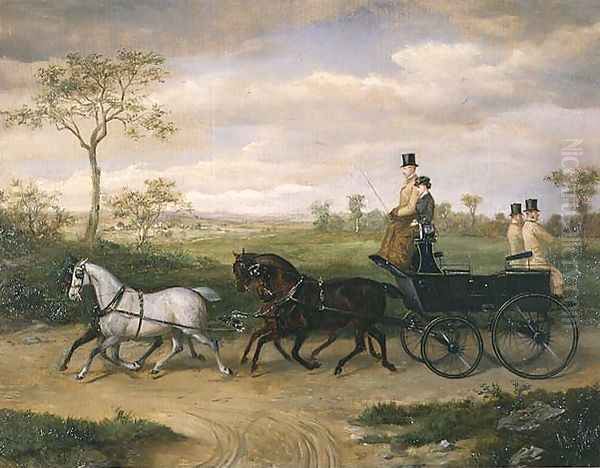 Coaching Scene Oil Painting by W.H. Wheelright