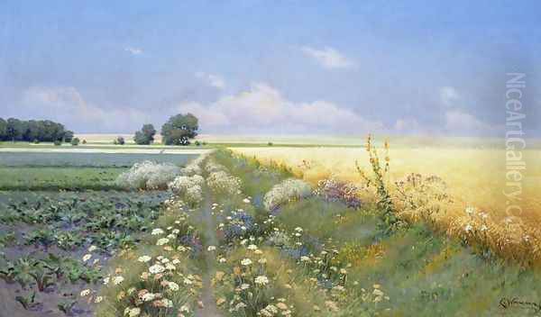 Summer Landscape Oil Painting by Eugeniusz Wrzeszcz