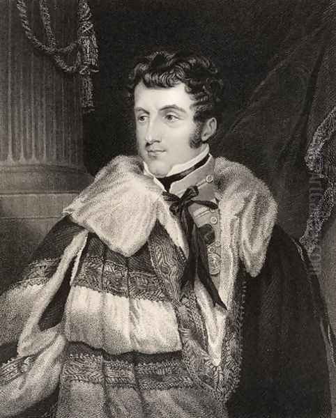 Charles Gordon Lennox, 5th Duke of Richmond, engraved by H. Cook from National Portrait Gallery, volume IV, published c.1835 Oil Painting by Frank William Wilkin