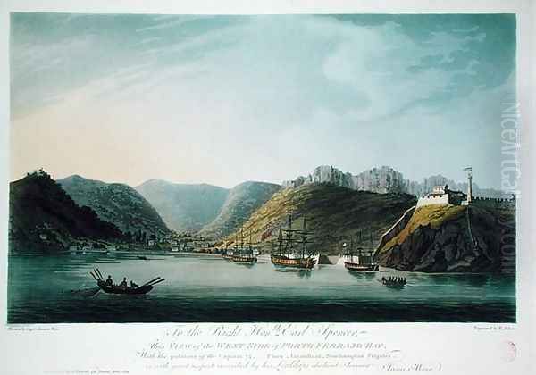 View of the West Side of Porto Ferraio Bay, Elba, engraved by Francis Jukes (1747-1812) published by J. Daniell, April 1814 Oil Painting by Weir, Captain James