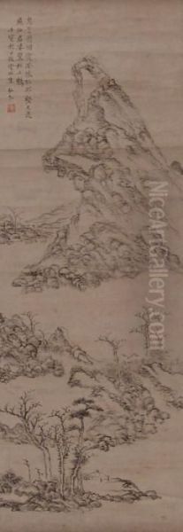 Hanging Scroll Oil Painting by Qing Dynasty, Qianlong Period