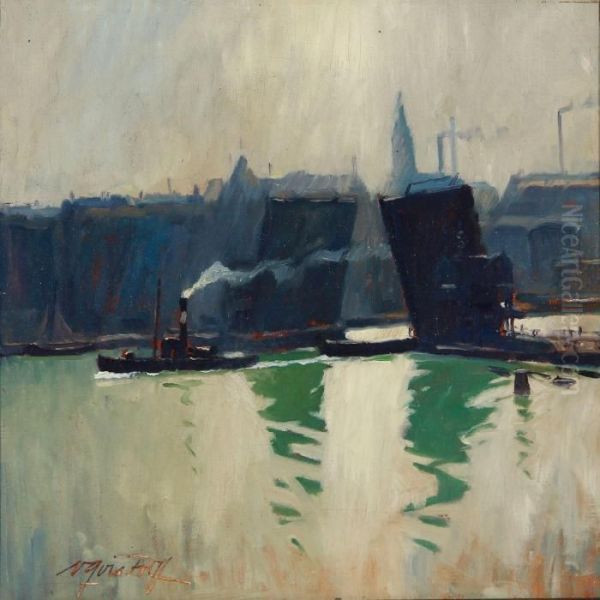 View From Langebro In Copenhagen by Victor H.W. Qvistorff