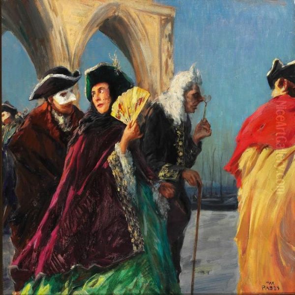 Carneval. Alt Venedig Oil Painting by Max Friedrich Rabes