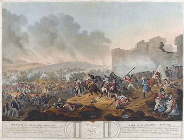 Battle of Alexandria, 21st March 1801, engraved by J. Mitan and Charles Turner, published by E. Orme, London, 1804 Oil Painting by Willermin, Lt. William