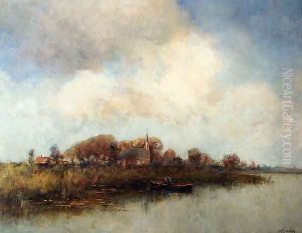 Landscape Near Noorden Oil Painting by Jan Hillebrand Wijsmuller