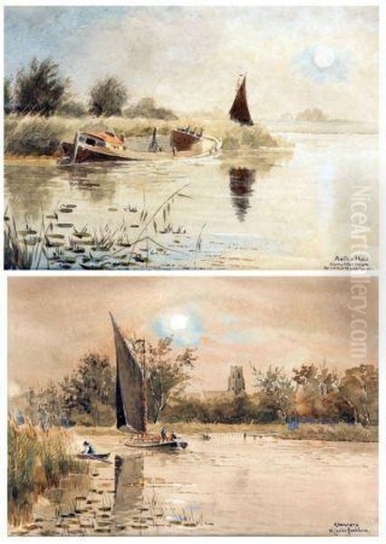 An Old Hull, South Walsham Oil Painting by William Leslie Rackham