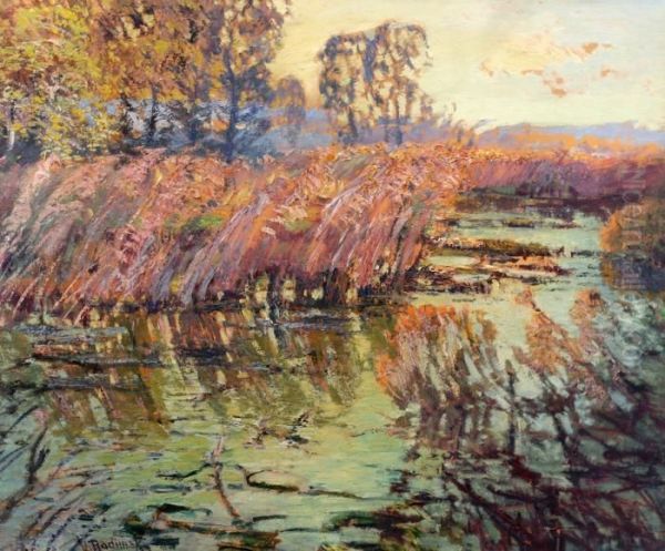 Among Reed Oil Painting by Vaclav Radimsky