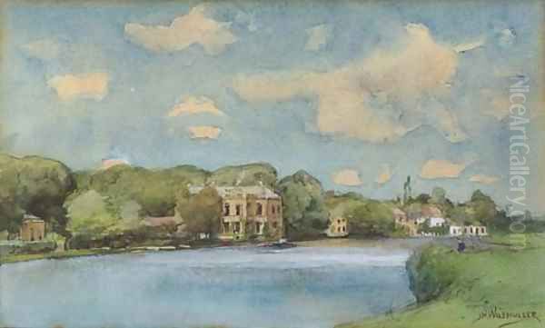 A view of the Vecht Oil Painting by Jan Hillebrand Wijsmuller